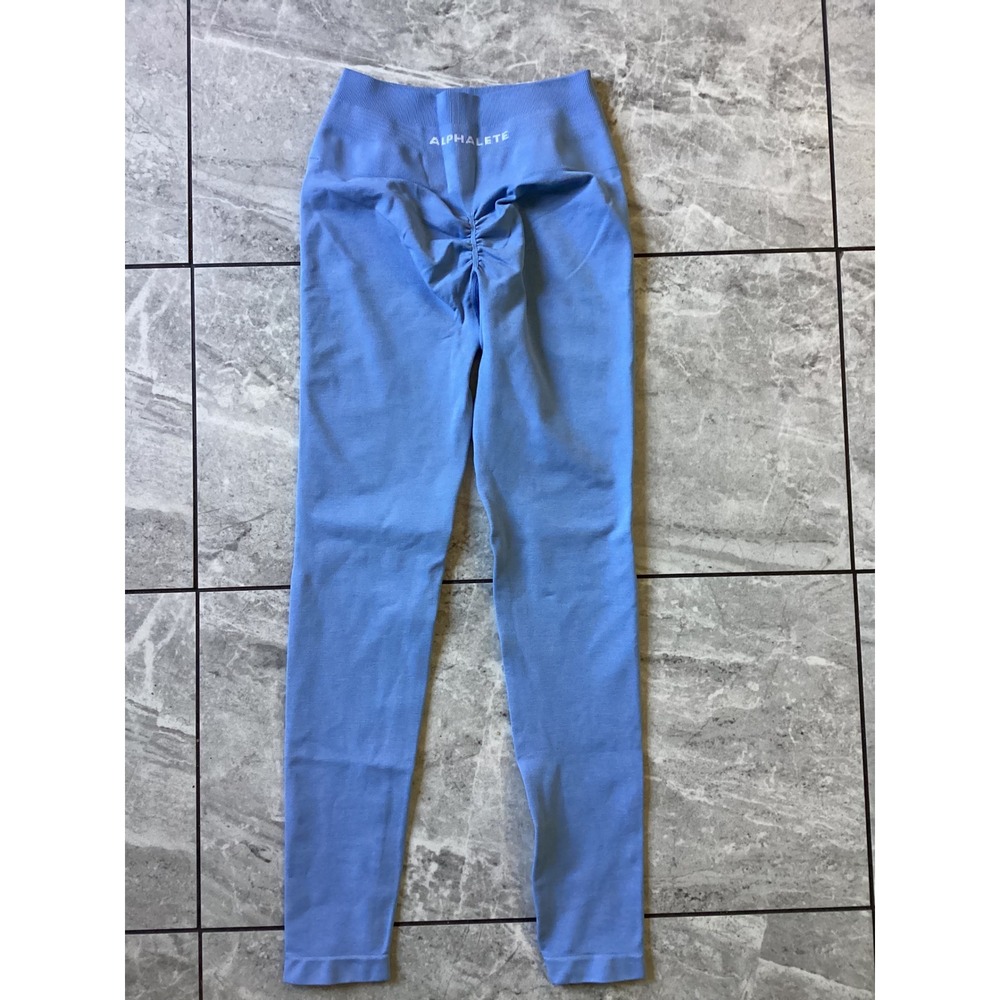 Alphalete Amplify Seamless Leggings Light Blue Scrunch Butt High Waist Small